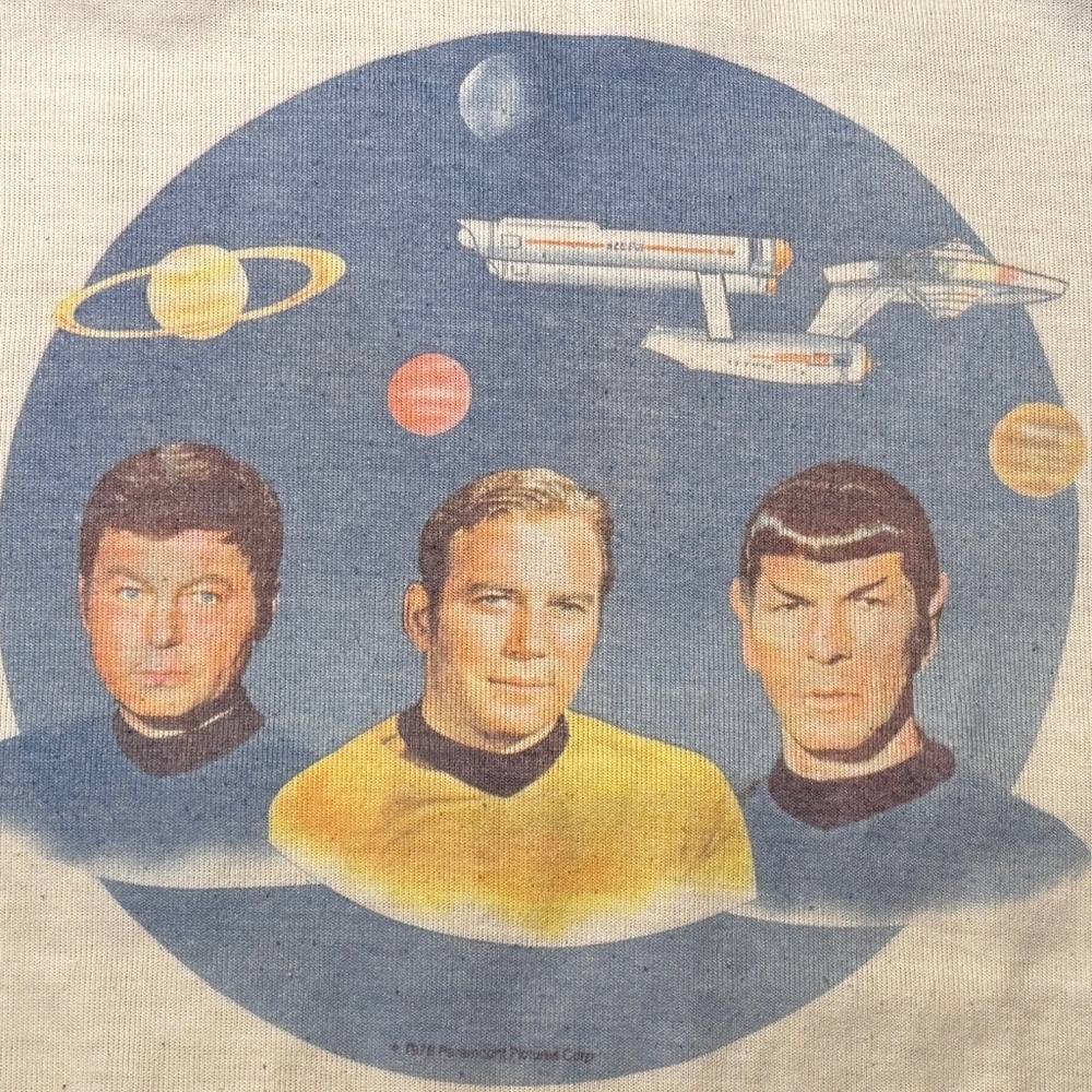 Vintage STAR TREK Kids size 14 T-shirt 1975 Paramount Pictures by Donmoor -